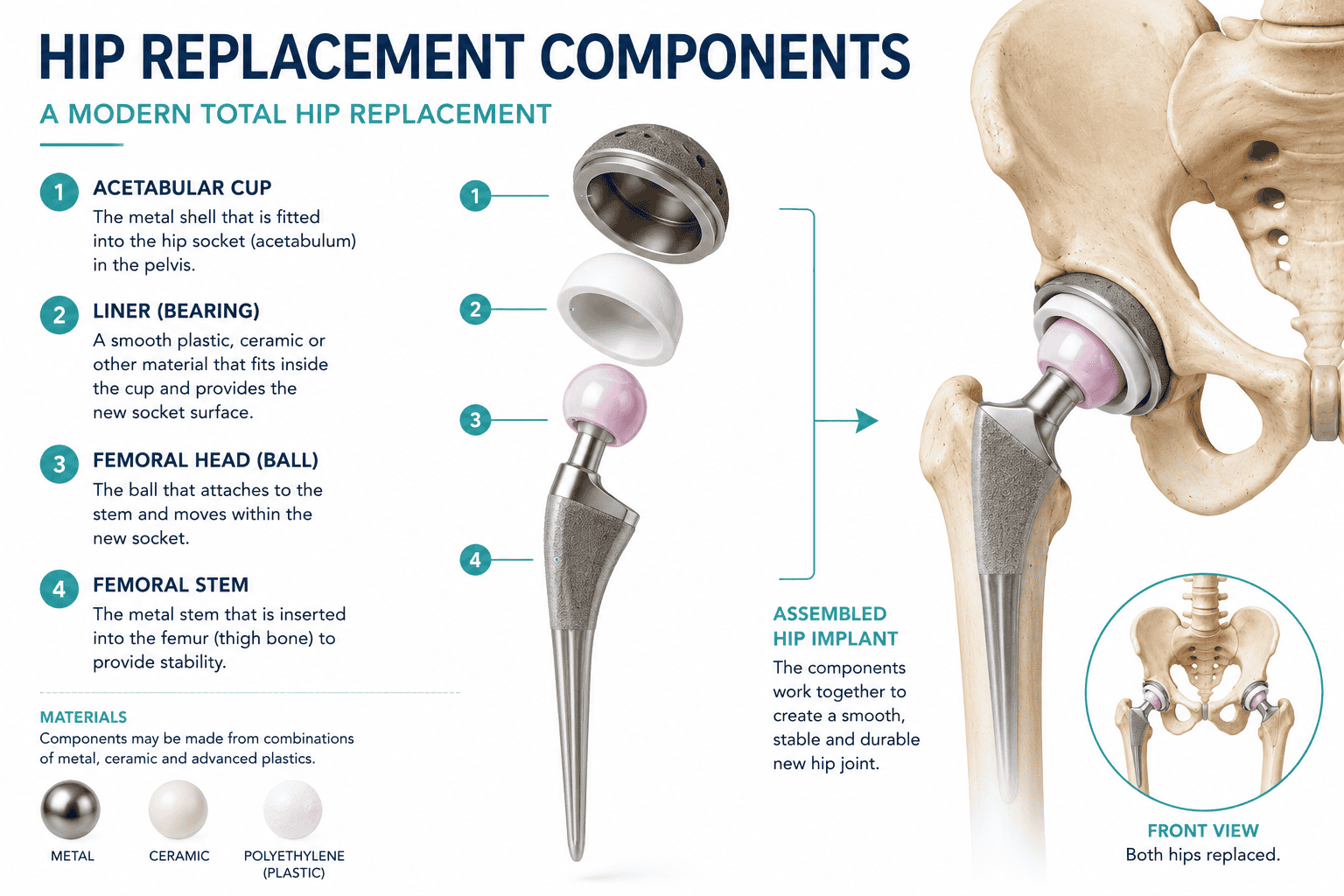 hip replacement components